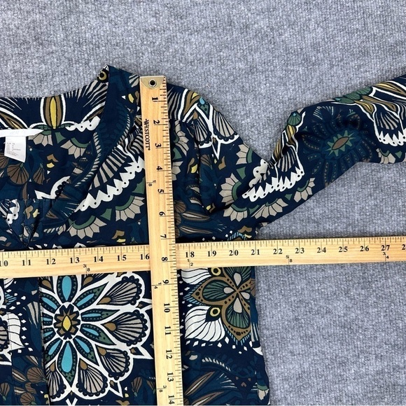 H&M Top Sz 6 Floral Print Long Sleeve Button Down - Picture 6 of 12